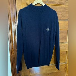 Percival Resort Mock Neck Knitted Jumper Navy Medium